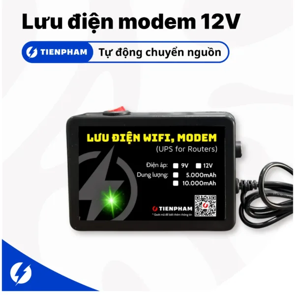 Lưu điện cho modem wifi 9V - 10.000mAh