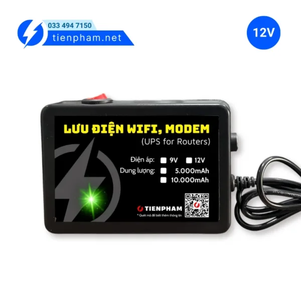 Lưu điện cho modem wifi 12V - 10.000mAh
